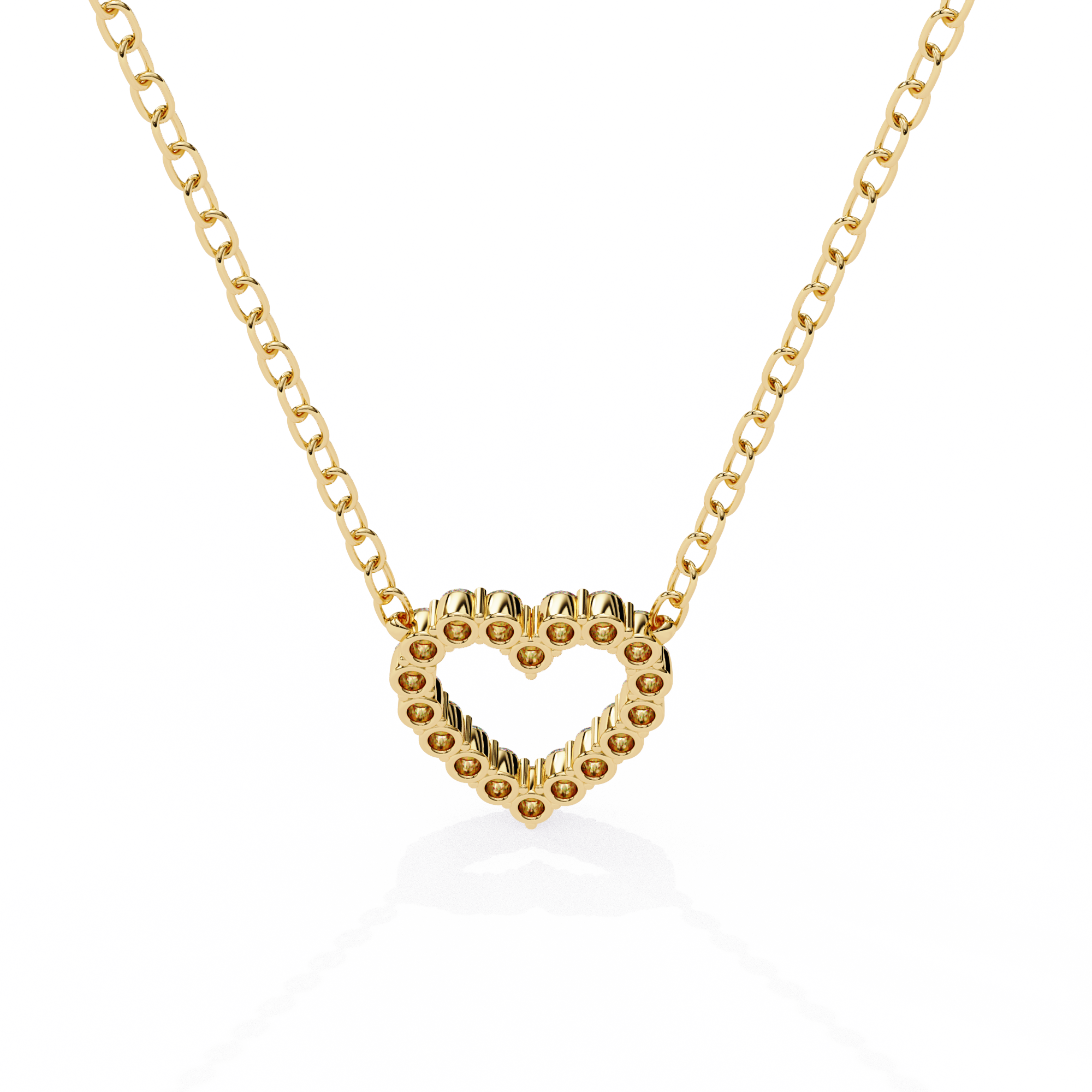 Solitairekart 0.37ct Heart-Shaped Natural Diamond Outline Pendant-HI Color, VS-SI Clarity